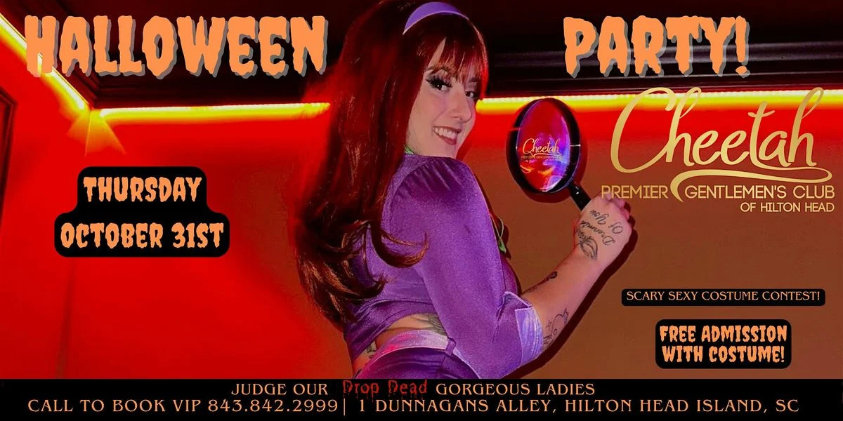 Experience a Spooktacular Night at Cheetah’s Halloween Bash in Hilton Head!